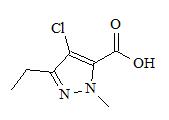 1-甲基-3-乙基-4-氯吡唑-5-甲酸； 
4-Chloro-3-ethyl-1-methyl-1H-pyrazole-5-carboxylic acid；
EMCA